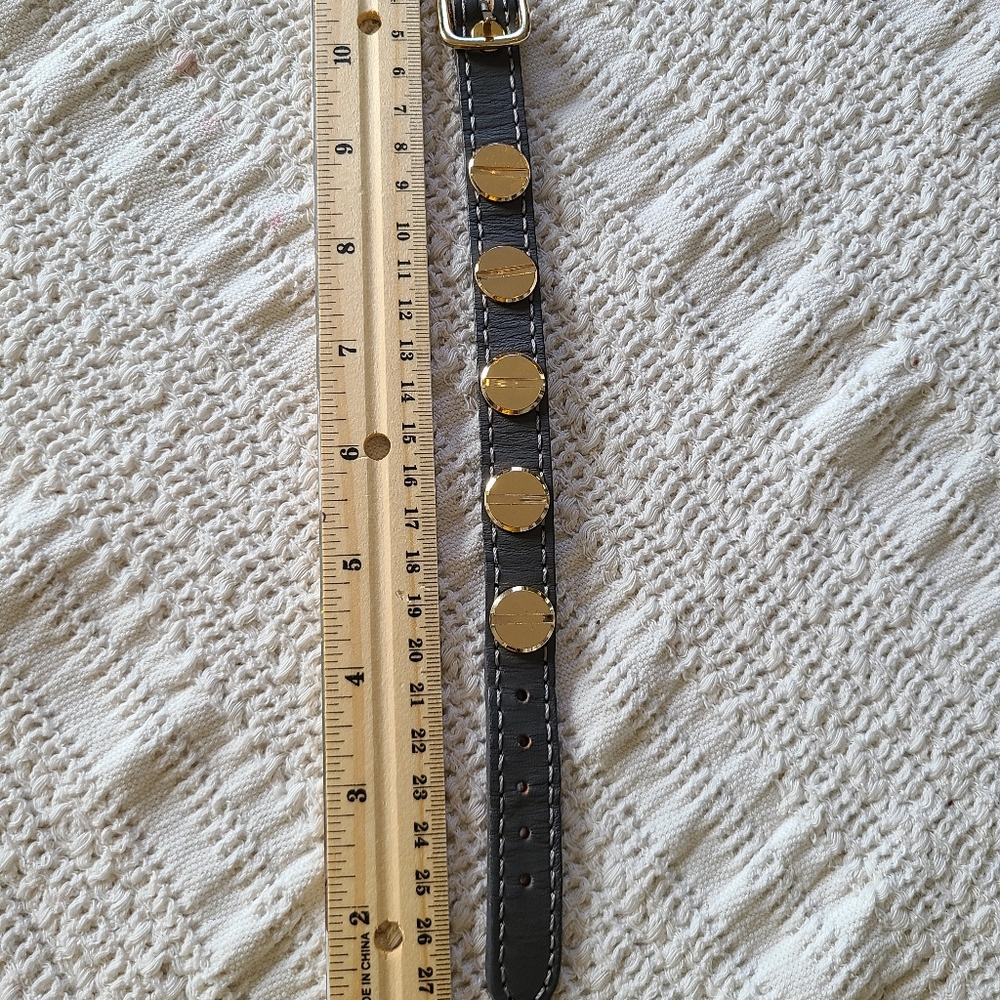 Leather and Gold- Colored accent Belt Bracelet - Picture 15 of 16